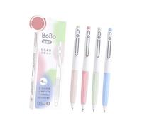 Pack of 4 Soft Grip Retractable 0.5mm Black Write Fluid Study Writing Tools with Comfortable Rubber Handle Dark Environment Visible Pen