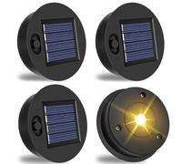 Pack of 4 Solar Lights Replacement Parts 8.5 cm, Solar Lights Replacement Top with LED, Solar Lamps Replacement Top, Waterproof Solar Lights, Solar Panel Replacement Part for Solar Lantern, Solar