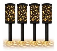 Pack of 4 Solar Stake Lights Outdoor Garden Pathway LED Lawn Patio Lamps