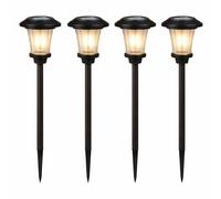 Pack of 4 Solar Stake Lights Outdoor Garden Pathway LED Lawn Patio Lamps