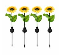 Pack of 4 Solar Stake Lights Outdoor Garden Pathway LED Lawn Patio Lamps