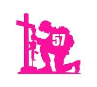 Pack of 4 Soldier Kneeling Number Waterproof Sticker - 9 Colours - Custom Wheelie Bin/Recycling Box/House Number/Door Signs (Pink)