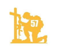 Pack of 4 Soldier Kneeling Number Waterproof Sticker - 9 Colours - Custom Wheelie Bin/Recycling Box/House Number/Door Signs (Golden Yellow)