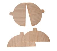 Pack of 4 Solid Wood Pizza Bread Boards Half Round Baking Board with Comfortable Handle Kitchen Tool Pizza Peels for Pastas and Bread