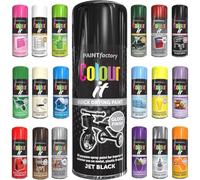 Pack of 4 Spray Paint Jet Black Gloss Aerosol 400ml Cans - Quick Dry, All Purpose Spray Paint for Interior and Exterior Ideal for Wood, Metal, Plastic, Indoor & Outdoor Use