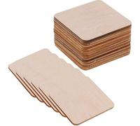 Pack of 4 Square Plain Wooden Coasters - 10cm Wooden Plaques Blank for Crafts, Home Decorations, Ornaments and Wooden Coasters for Drinks to Easily Personalize