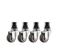 Pack of 4 Stainless Steel 1.5-inch Square Tube Wheels with Silent Brake - Universal Furniture Casters for 19/22/25mm Racks, Durable & Smooth Rolling