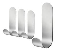 Pack of 4 Sticky Hooks,Sticky Coat Hooks,Heavy Duty Self Adhesive Hook,Stainless Steel,Extra Sticky and Strong,Rustproof and Waterproof,No Nails,for Kitchen Bathroom Hanging Clothes Towels Key