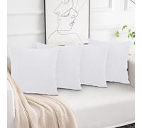 (Pack of 4, Stripe White Cushions) Velvet Cushion Covers Soft Luxury Embossed Stripe Quilted Cushions Pack of 1,2 & 4