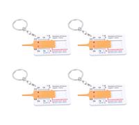 Pack Of 4 Strong Tire Treading Depth Gauges 0 To 20mm Measurement Tool With Keychain For Car Motorcycles Trucks Keychain Tire Treading Measurement Tool