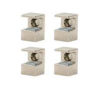Pack of 4 Sturdy Zines Alloy Glass Brackets Adjustable for 10 12mm Glass Panel with Stable Rubber Designs Home Glass Fixture
