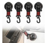 Pack of 4 Suction Cup Hooks, Camping, Suction Hooks, Extra Strong Suction Hooks, Extra Strong Suction Cups for Camping, Motorhome, Household, Tent, Car, Awning, Canopy, Car Tensioner