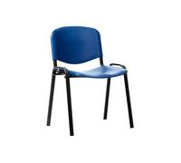 Pack Of 4 Summit Poly ISO Conference Office Chairs With Black Frame, Without Arms, Blue, Express Delivery