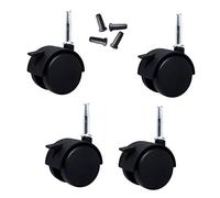 Pack of 4 Swivel Nylon Crib Wheels 2Inch Furniture Casters with Brake Baby Cot Accessories HeavyDuty 150kg Load Includes Screws Black Plunger Design