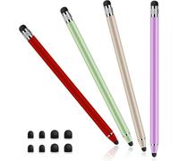 Pack of 4 Tablet Pens for All Tablets, 2 in 1 High Sensitivity Rubber Capacitive Stylus Mobile Phone Touchscreen Pen Universal Touch Pen for iPhone Galaxy Xiaomi Smartphone, iPads and All Touchscreen