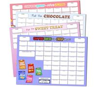 Pack of 4 Tasty Treats Multipack Fundraiser Scratch Cards - A4 Size - 50 Squares and Scratch Off Winner for Charity