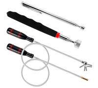 Pack of 4 Telescopic Magnetic Rods, 60 cm Flexible Magnetic Lifter Magnetic Rod Grabber, Portable Bendable Magnetic Gripper, Telescopic Magnet Rod Magnet for Picking Small Parts Metal Items (3 LB 5 LB