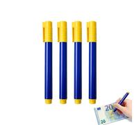 Pack of 4 This is a counterfeit money pens, including counterfeit money marker pens and banknote recognition pens, which can detect counterfeit US dollars, euros (4 pieces blue)