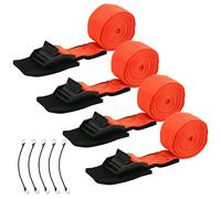 Pack of 4 Tie Down Straps 3.2 cm x 2.5 m, Lashing Straps with Clamping Lock Padding, 250 kg Load Capacity, Mounting Strap Set Including Five Tensioning Bands for Bicycle Cars, Motorcycles, Cars