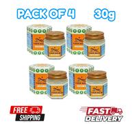 Pack of 4 Tiger Balm White 30g - Cooling Herbal Relief for Headache, Congestion, Muscle & Joint Pain - Portable 30g Jars