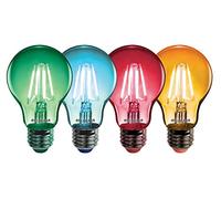 SYLVANIA Pack of 4 Toledo Retro Chroma A60 GLS 4W E27 Red Green Blue Orange