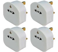 Pack of 4 Tourist Plug Adaptor - Travel adapter Plug Adapter UK - Tourist Adaptor Plug UK - Wall Plug Extension travel adapter UK 3 Pin Plug Adaptor Extender Block Splitter -Shaver plug adaptor.