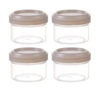 Pack of 4 Transparent Plastic Jars with Leak-proof Lid, Round, Transparent Container, 35 ml, Refillable for Home Organisation in the Kitchen (A, 4.5 x 4.5 x 3.5 cm)