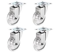 Pack of 4 Transparent Swivel Castors for Furniture,Heavy Duty Castor Wheel Trolley Furniture Caster Moving Caster Wheels,with Fixing Plate and Ball Bearings,Fitting