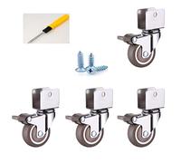 Pack of 4 U-Shaped Caster Wheels with Brake - 360° Rotation, Quiet Design, Compatible with All Floors, Including Hardwood(1.5in 4 brake)