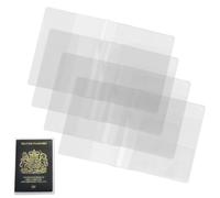 Pack of 4 | UK Passport Covers Transparent, Protective Passport Holders, Clear Plastic PVC Passport Case with 2 Slots, UK Passport Cover Water & Dust Proof, Anti Scratches