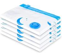 Pack of 4 Vacuum Bag Set Jumbo Size 70x100cm Reusable Vacuum Compression Storage Bags Double Zip Seal Valve Space Saver Vacuum Storage Bags for Clothes Duvets Bedding Pillows Blankets