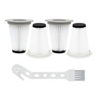 Pack of 4 Vacuum Cleaner Filters for Einhell TE-SV 18 Li - Washable Pleated Filter Replacement Filter for Cordless Vacuum Cleaner with Long Durability Includes Cleaning Brush Suitable for Model