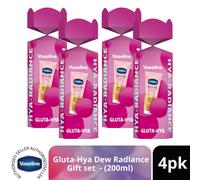 Vaseline Gluta-Hya Dewy Radiance Gift set 200 ml, Pack of 4