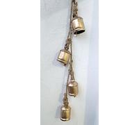Pack of 4 Vintage Rustic Cow Bells Hanging on Rope Harmony Shabby Chic Christmas Bells for Decoration Tin Metal Lucky Bells Handmade