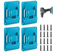 Pack of 4 Wall Mount Tool Holder for Makita 18 V Power Tool, 11.4 x 8.1 cm Makita Tools Holder Drill Holder for Power Tools with 16 Screws, Tool Holder for Wall for Workshop