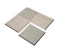 Pack of 4 Wall Panels-60x60cm, 3D Acoustic Wall Panels for Decorative&Sound Absorbing, Wood Slat Acoustic Panels for Home, Office, Studio, White Maple