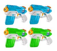 Pack of 4 Water Pistols for Children, Small Mini Water Pistols, Super Water Blaster, Water Spray Gun, 9 Pieces Water Gun for Children, Water Pistols Toys, Water Spray Gun, Plastic Water Came