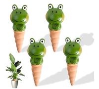 Pack of 4 Watering Balls, Frog Shape Water Dispenser, Plant Watering, Automatic Watering for Indoor Plants, Plant Watering Indoor, Water Dispenser Plants and Flowers Made of Clay Cone (B)