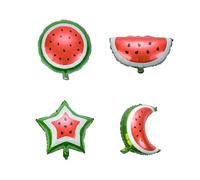 Pack of 4 Watermelon Crescent Star Ramadan & Eid Palestine Themed Foil Balloon Set Hanging Decoration