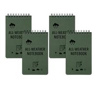 Pack of 4 Waterproof Notebook 3 x 5 Inches Waterproof Notepad Small Pocket Notebook as All-Weather Notepads for Outdoor Adventures Tactical Short Writing Field Work Records (Green)