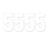 Pack of 4 White Bin Stickers Number - 5 Waterproof (17 cm) Labels for Wheelie Bins & Garbage Bins Packwith®
