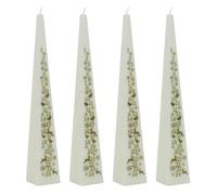 Pack of 4 White Pyramid Advent Candles | Traditional Christmas Advent Calendar Candles with Numbers - 33cm