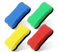 Pack of 4 Whiteboard Sponge, Magnetic Whiteboard Eraser, Hand Washable Microfibre Whiteboard Eraser for Flipchart, Memo Board, Magnetic Board, Writing Board, Whiteboard and Boards