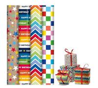Pack of 4 x 3M Gift Wrapping Paper Rolls for Any Occasion - Perfect for Birthday, Festival, Party, Baby Shower, Bridal Shower, Wedding, Festive Decoration and More