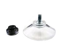 Pack of 4 x 40mm (just over 1 1/2") Suction Cup with M4 Screw (7mm-8mm) with Black Ridged Nut Standard Thumb Screw Suckers, Plain, Clear Plastic/PVC by rubbersuckers UK. (Packet size x4)