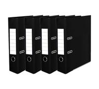 Pack of 4 X A4 Lever Arch File - 75mm Spine, Large Capacity, Plastic Cover, Metal-Reinforced Edges, Finger Pull, Ring Binder Folder, Office Filing, Document Storage, School & Home Use
