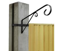 Pack of 4 X Concrete Garden Fence Post Hanging Basket Bracket for Bird Feeder Hanging Basket, Black Steel, No Drilling/Tools Required, Suitable for H Shape Post Mounting