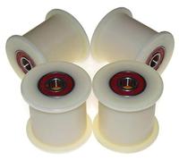 Pack of 4 x Nylon Belt Idler 60 mm diameter 50 mm Groove 12 mm bearing Precisely Machined in the EU (60-50-12)
