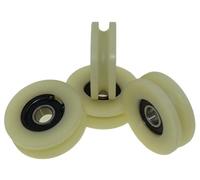 Pack of 4 x Nylon Pulley Wheels with 6 mm Round Groove 45 mm Diameter 10 mm bearing 50 kg Capacity Precisely Machined in the EU (45-6-10)