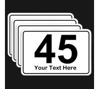 Pack of 4 x Personalised Wheelie Bin Number Stickers 10cmx15cm Self Adhesive Modern Customised with House Number and Street or Road Name Waterproof and Weatherproof Custom Dustbin Sticker (Option 01)